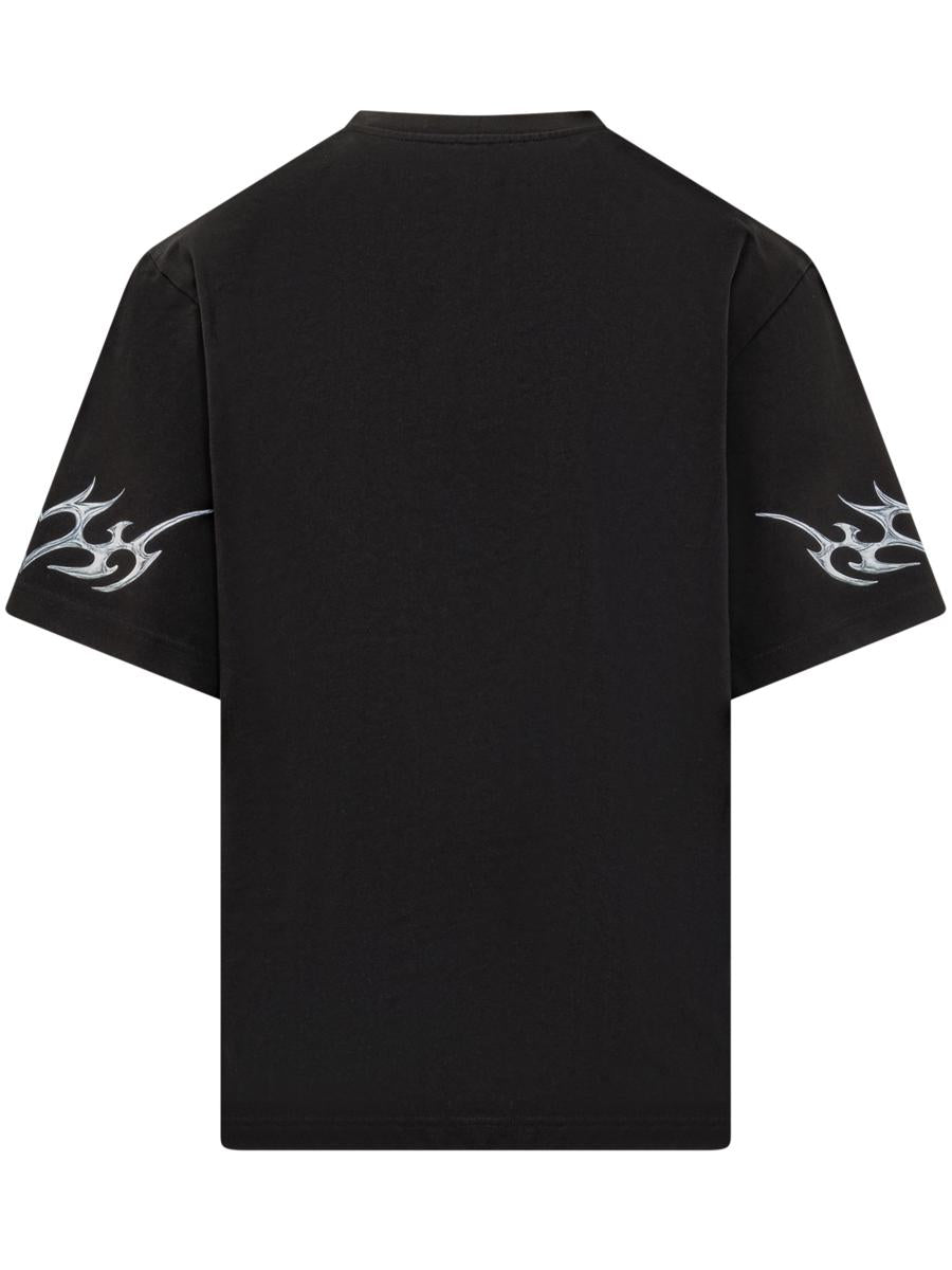 Casablanca Casablanca svart t-shirt med blom- och tribaltryck