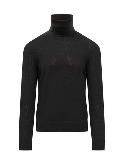 Tom Ford Svart Polotröja i ull Tom Ford