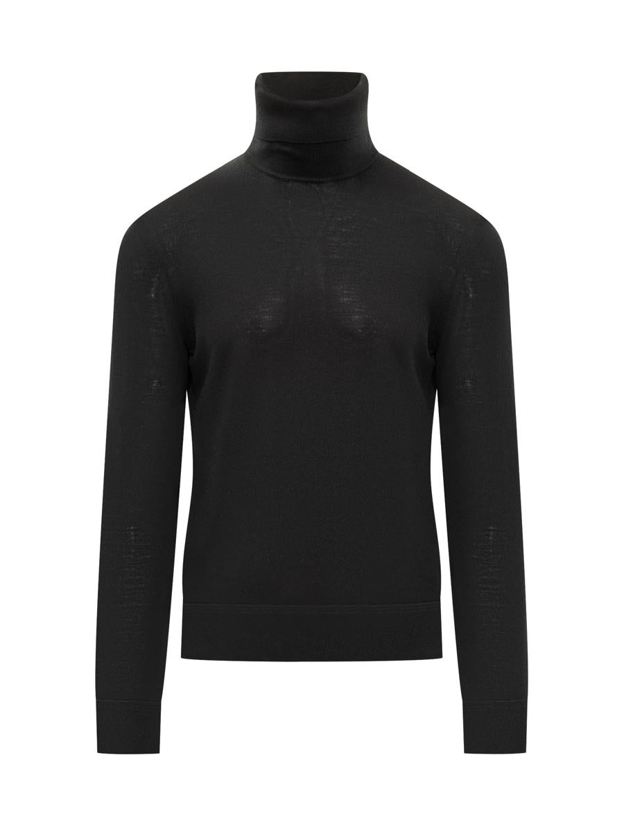 Tom Ford Svart Polotröja i ull Tom Ford