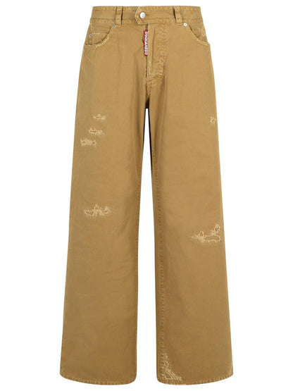 DSQUARED2 '9 till 5' Beige bomullsbyxor