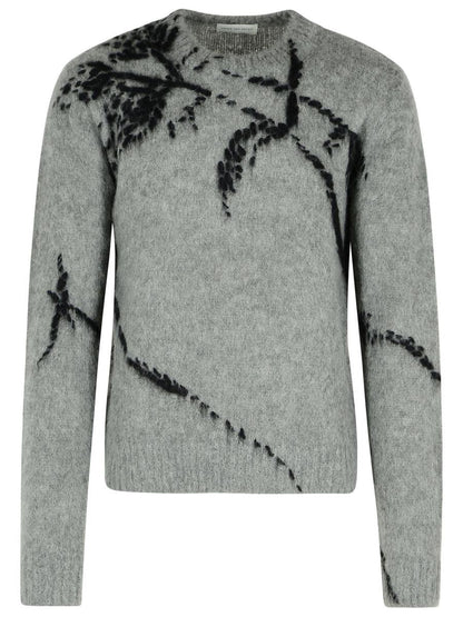 Dries Van Noten grå ullblandningströja