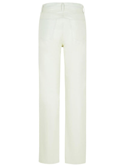 Agolde '90'S Pinch' Vita Jeans i Återvunnet Läderblandning