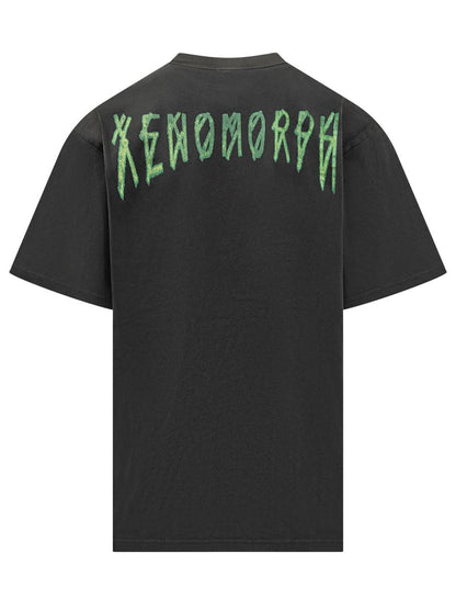 M44 Label Group Svart överdimensionerad 44 Label Group T-shirt med grön logotyp