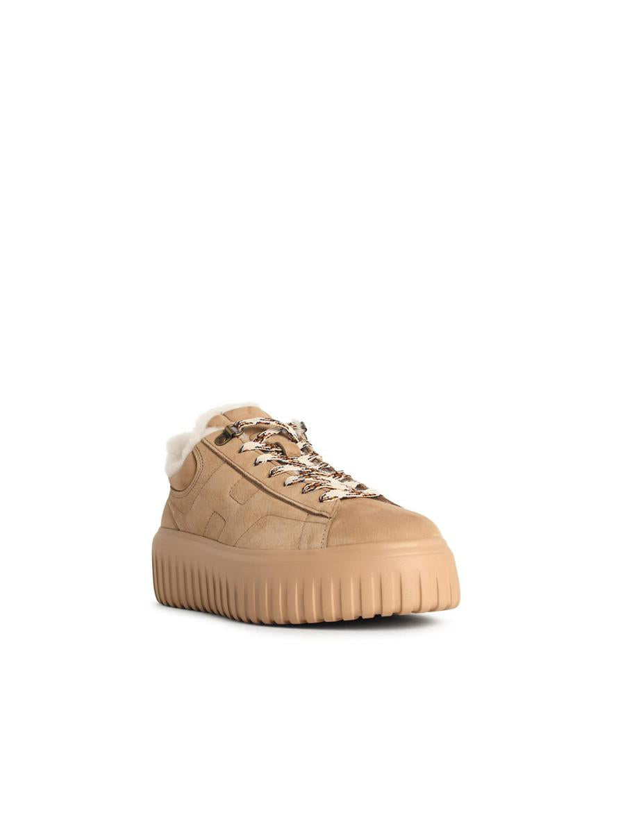 Hogan 'H-Stripes' Beige Lädersneakers