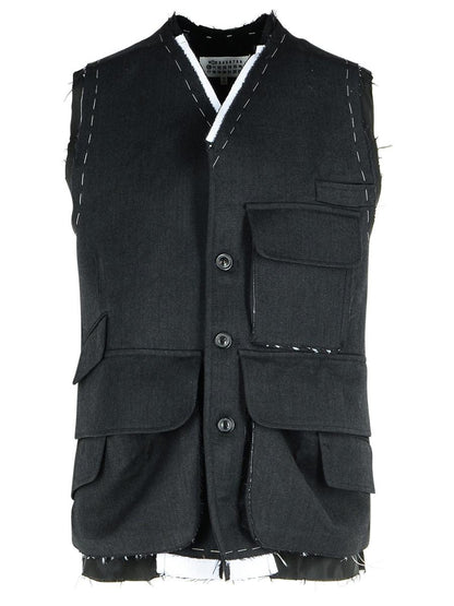 Maison Margiela Mörkgrå Ullväst