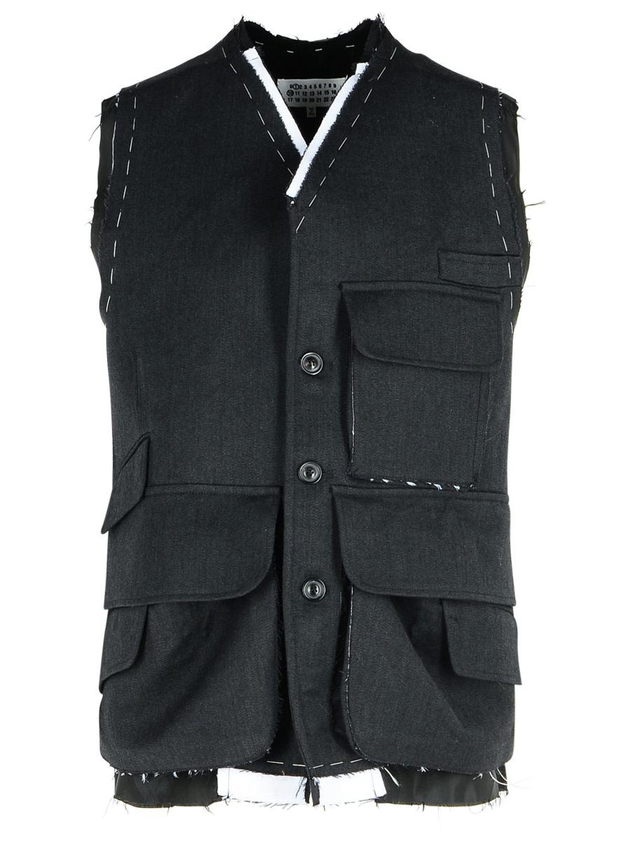 Maison Margiela Mörkgrå Ullväst