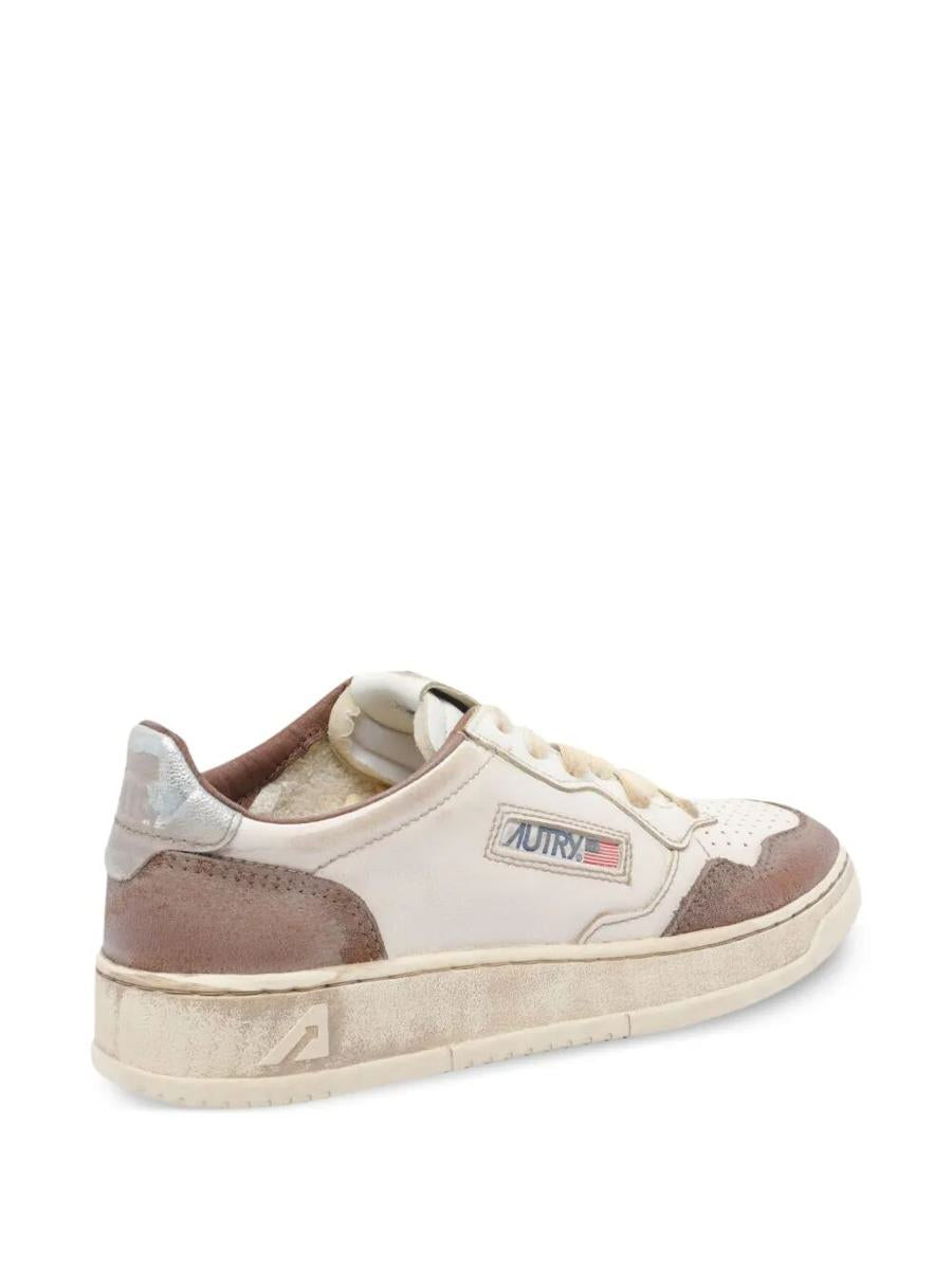 Autry Super Vintage Låga Sneakers I Brunt Och Silverfärgade Skor