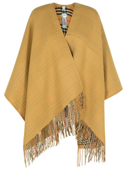 Burberry Vändbar 'Rutig' Beige Ullkappa