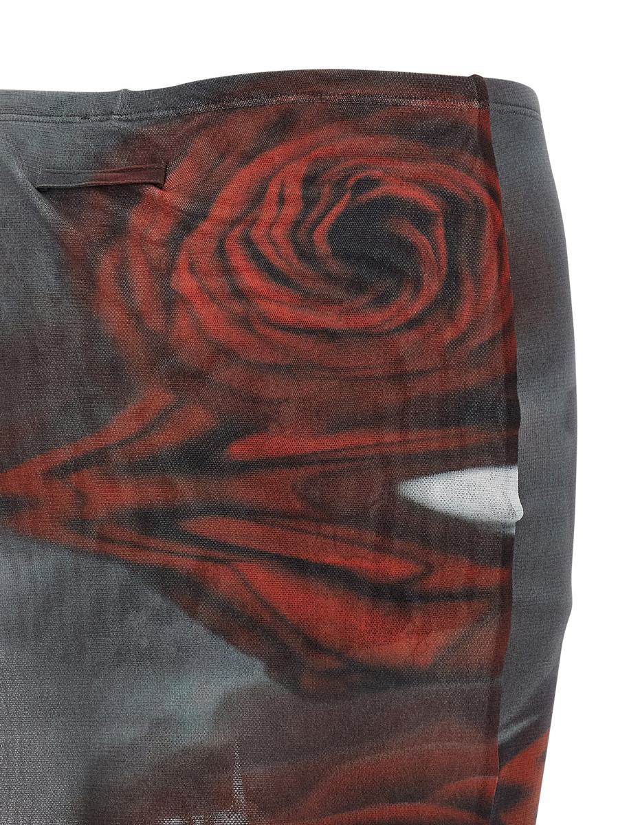 Jean Paul Gaultier 'De röda suddiga rosorna' Skort