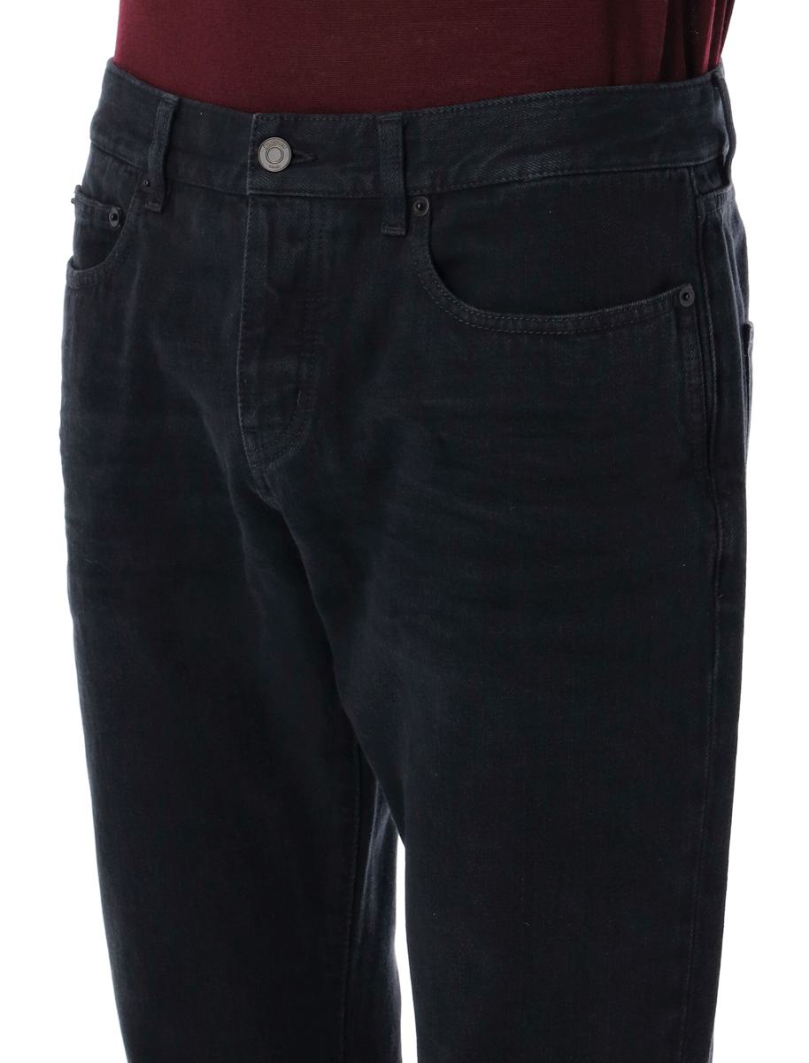 Saint Laurent Lågmidja Slim Jeans Svarta