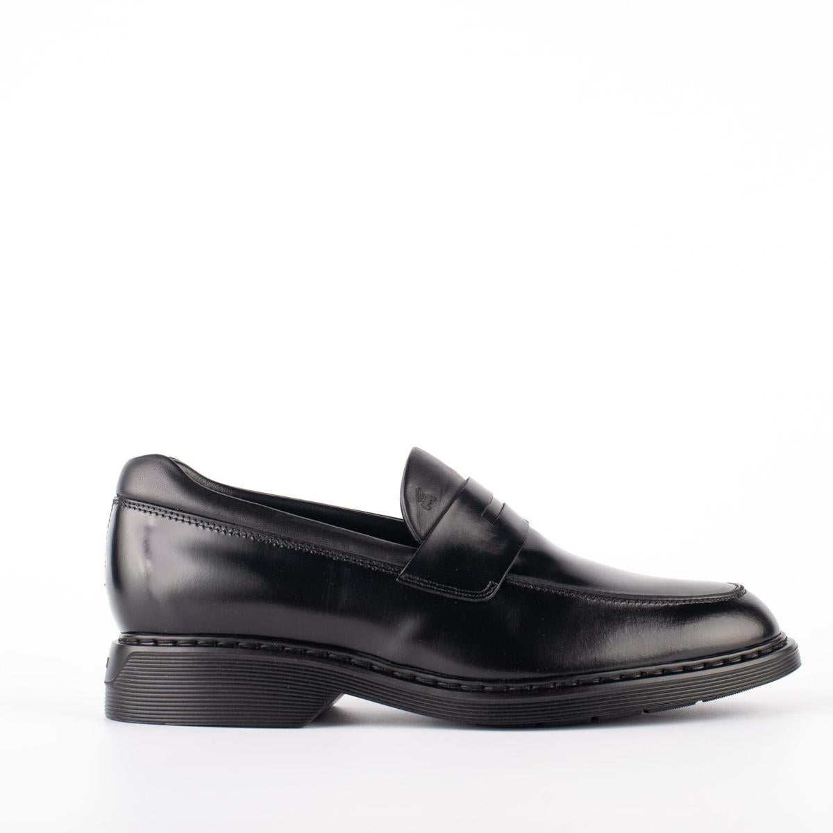 Hogan svarta läderloafers