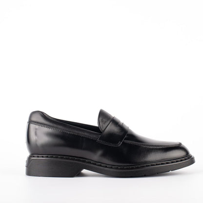 Hogan svarta läderloafers