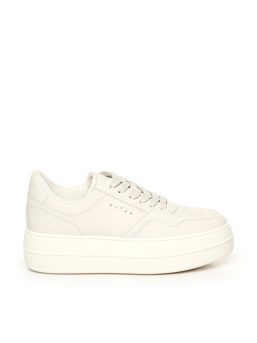 Hogan ljusbeige kalvskinnssneakers