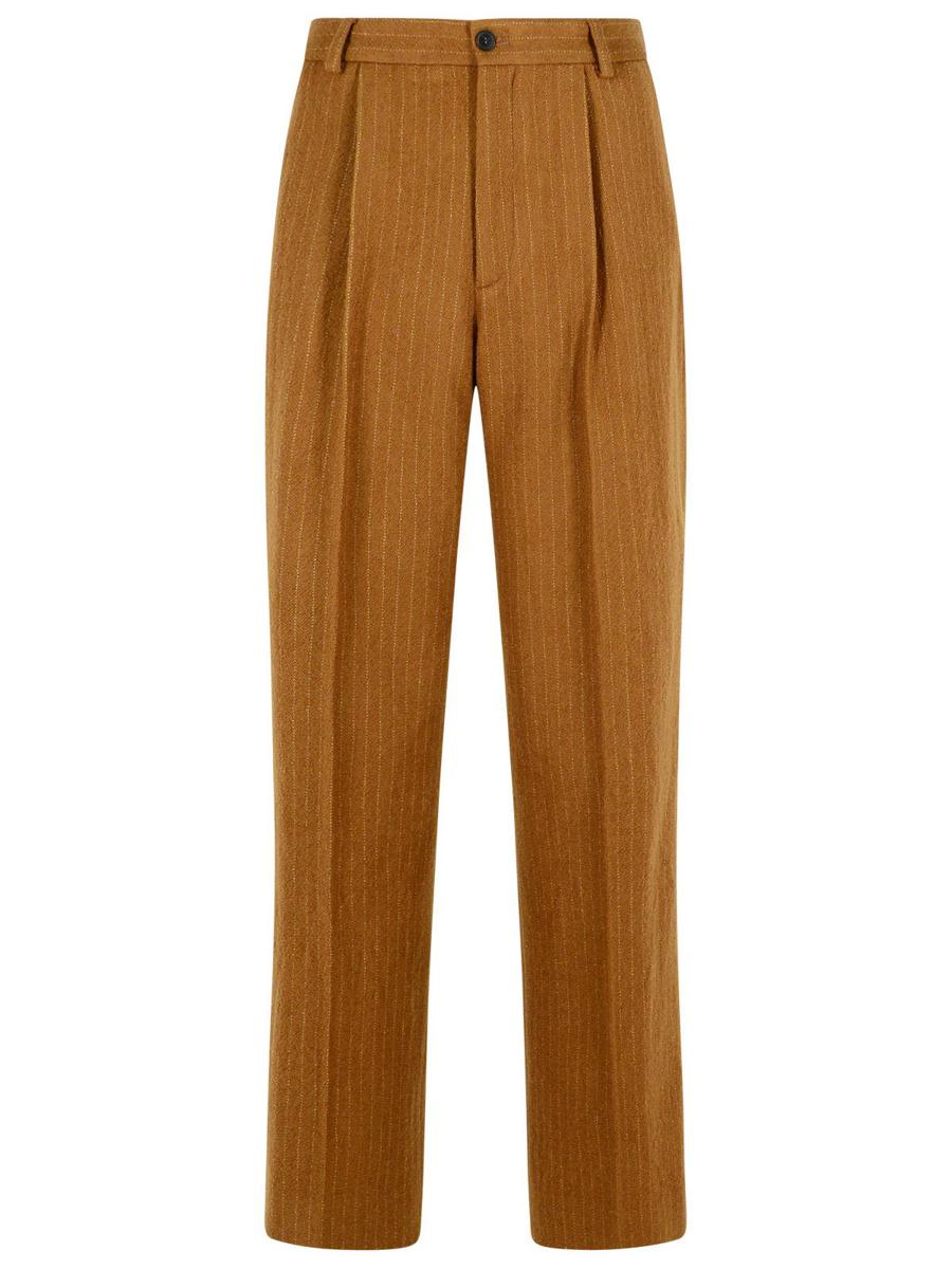 Dries Van Noten 'Penrud' raka bruna yllebyxor
