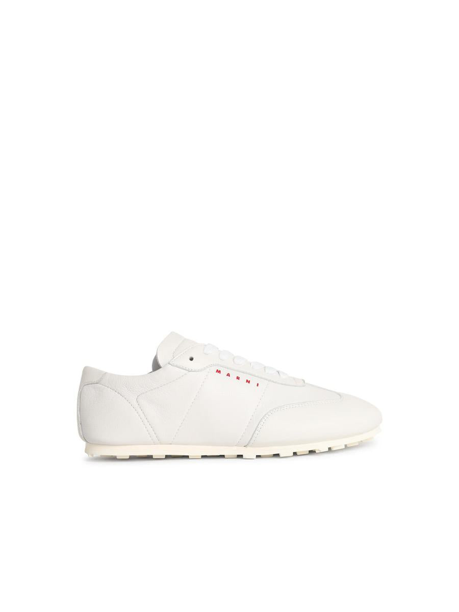 Marni vita lädersneakers