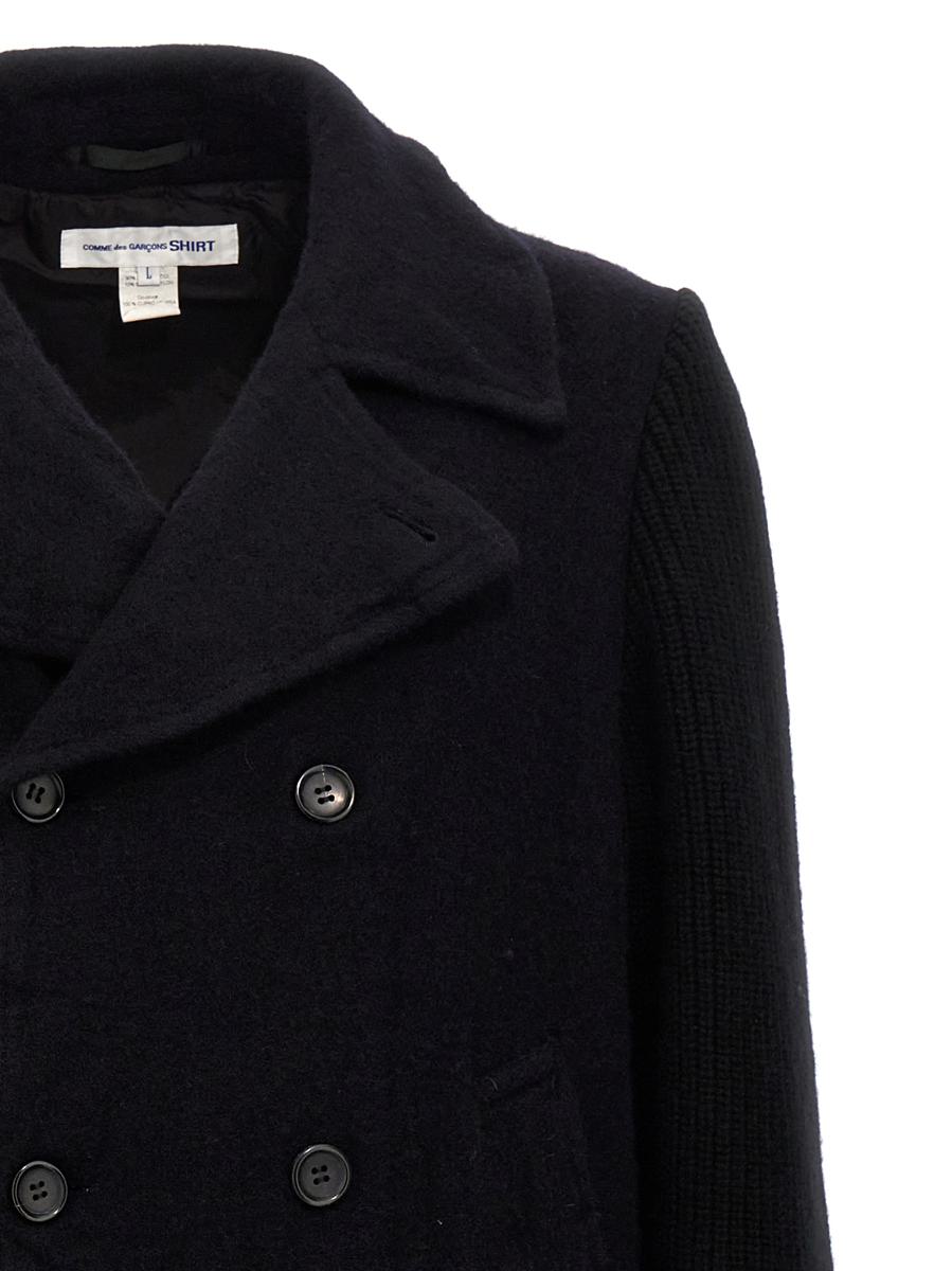 Comme Des Garçons dubbelknäppt ullkappa