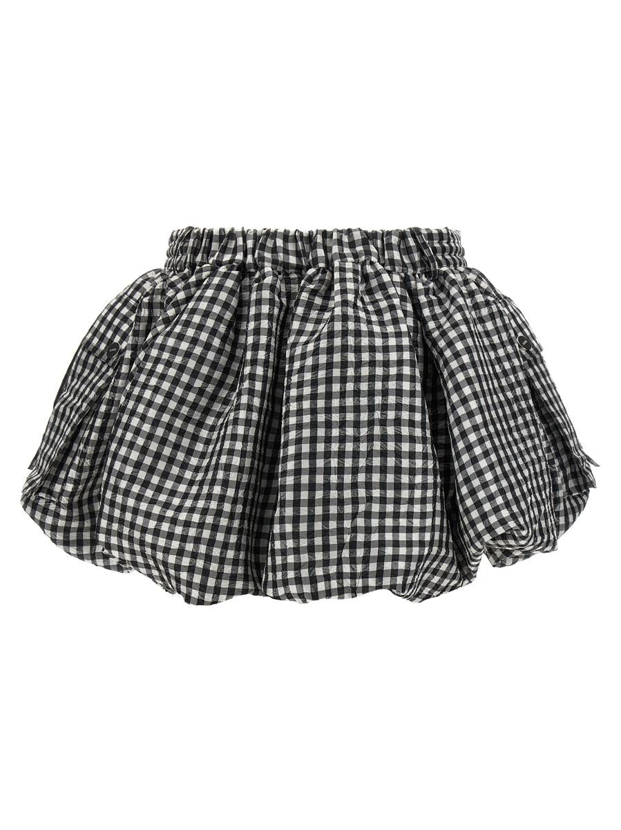 Ganni 'Crinkled Check Mini Bubble' Kjol