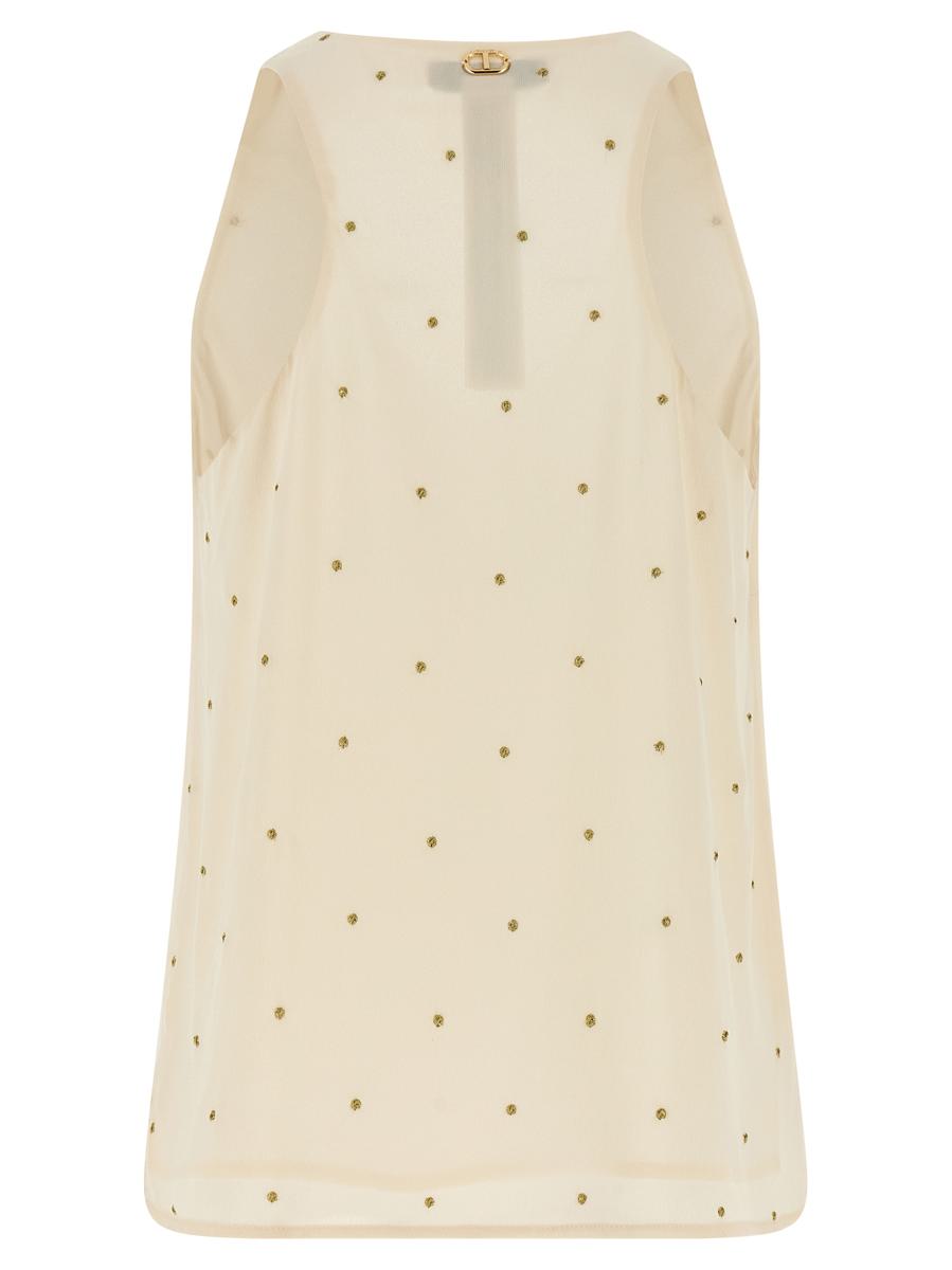 Twinset Lurex Broderad Linne