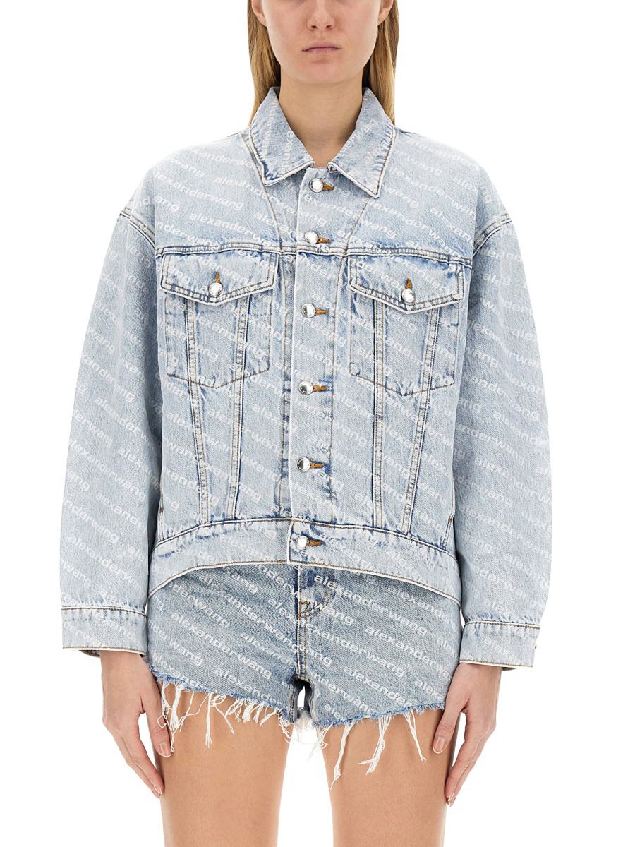 Alexander Wang-jacka med heltäckande logotyp