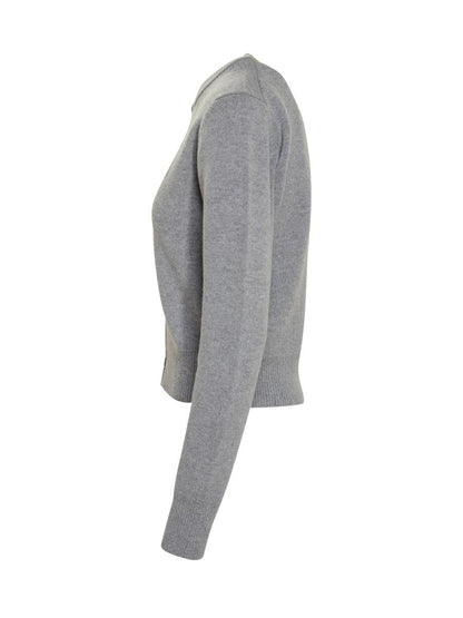 AMI Paris Ami Paris Grå Cardigan Med Logotyp