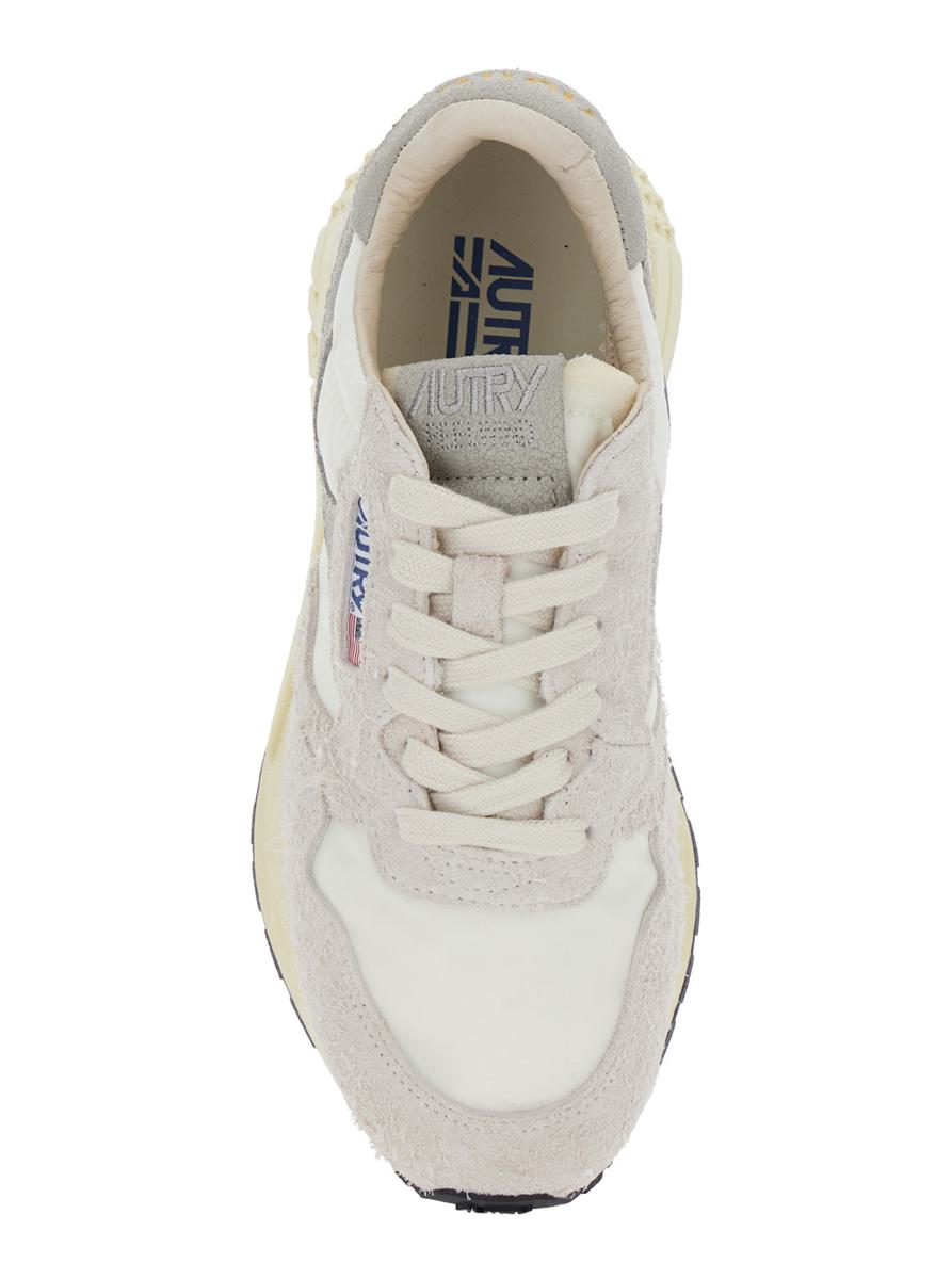 'Reelwind' Grå Låga Sneakers Med Logotypmärke I Läder Och Tyg Dam