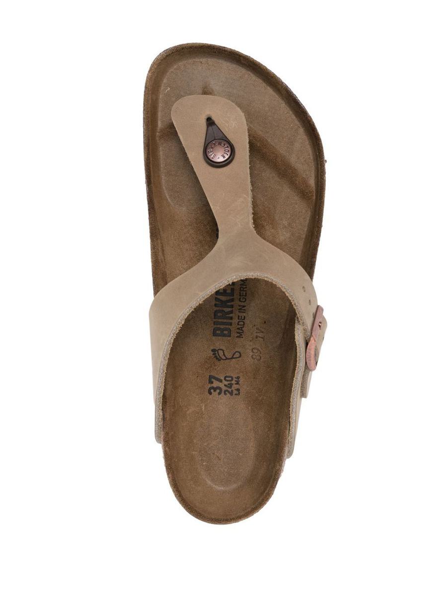 Birkenstock Gizeh oljade lädersandaler