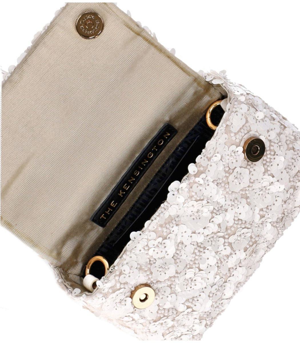 Kurt Geiger London Kensington Paillettes Mini Vit Handväska