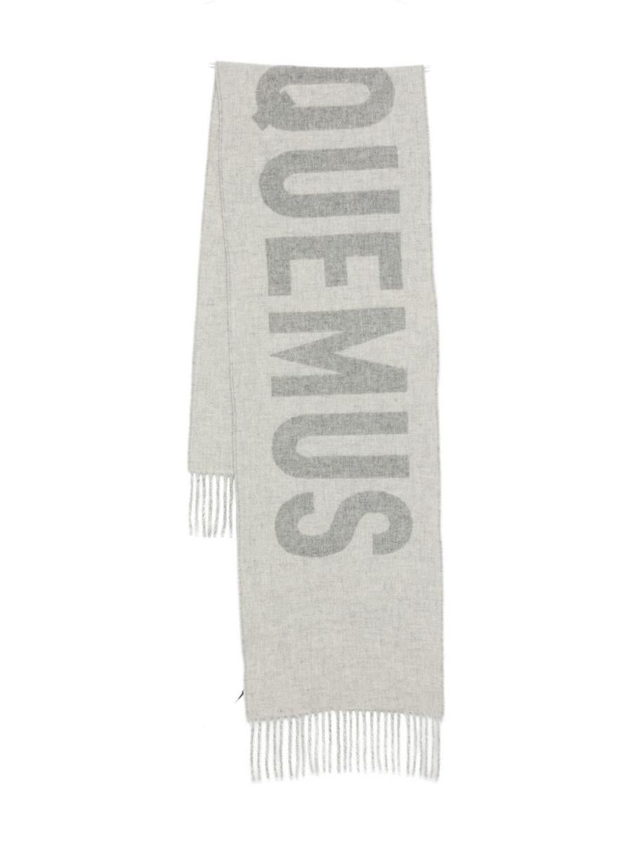 Jacquemus halsduk med fransar och logotyp