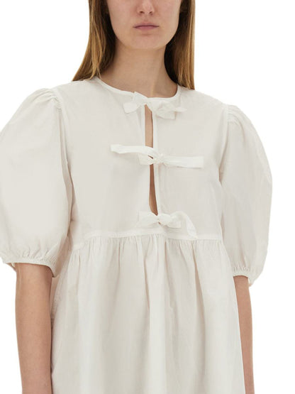 Ganni Poplin Miniklänning