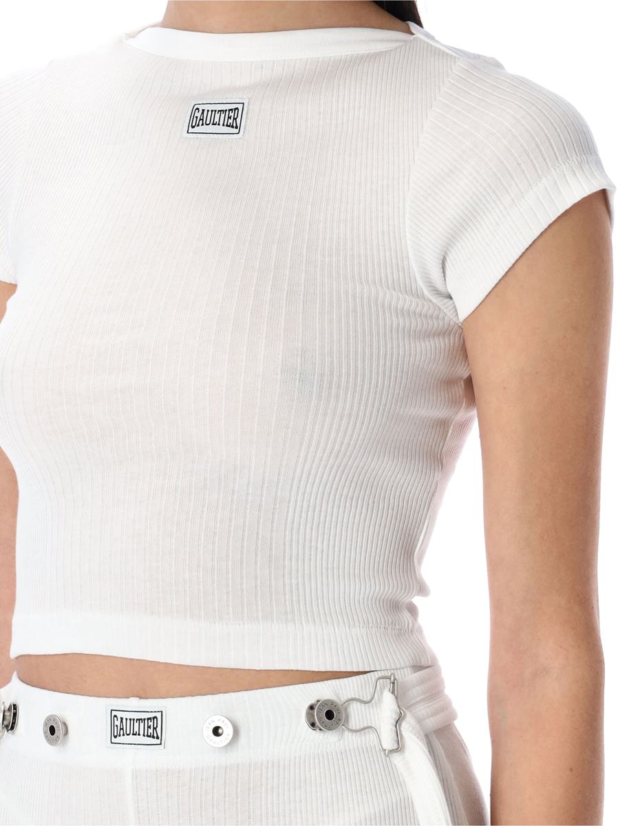 Jean Paul Gaultier T-shirt med vita lappar