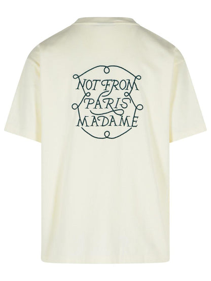 Drôle De Monsieur T-shirt i kräm bomull