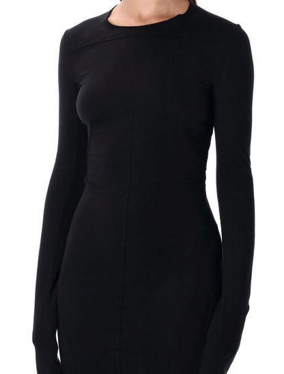 Rick Owens Drkshdw Edfu svart bomullsjerseyklänning