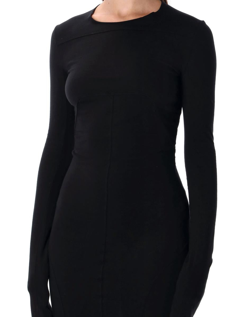 Rick Owens Drkshdw Edfu svart bomullsjerseyklänning