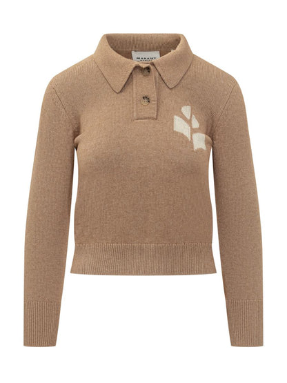 Isabel Marant Étoile pikétröja med broderad Marant Étoile-logga