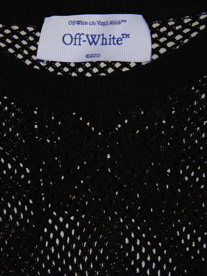 Off-white Strukturerad Genombruten Topp