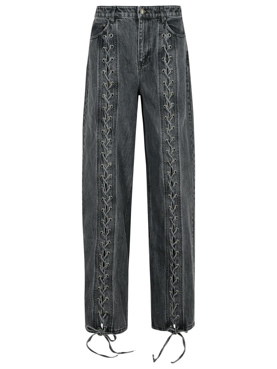 Rotate Birger Christensen Svarta Bomullsjeans Med Snören