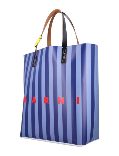 Marni randig Tribeca shoppingväska