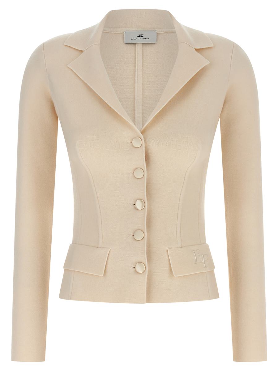 Elisabetta Franchi Tygsöm ullblazer