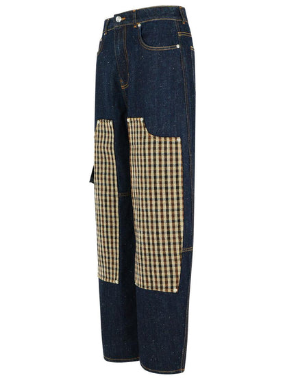 Ganni Marinblå Bomullsjeans