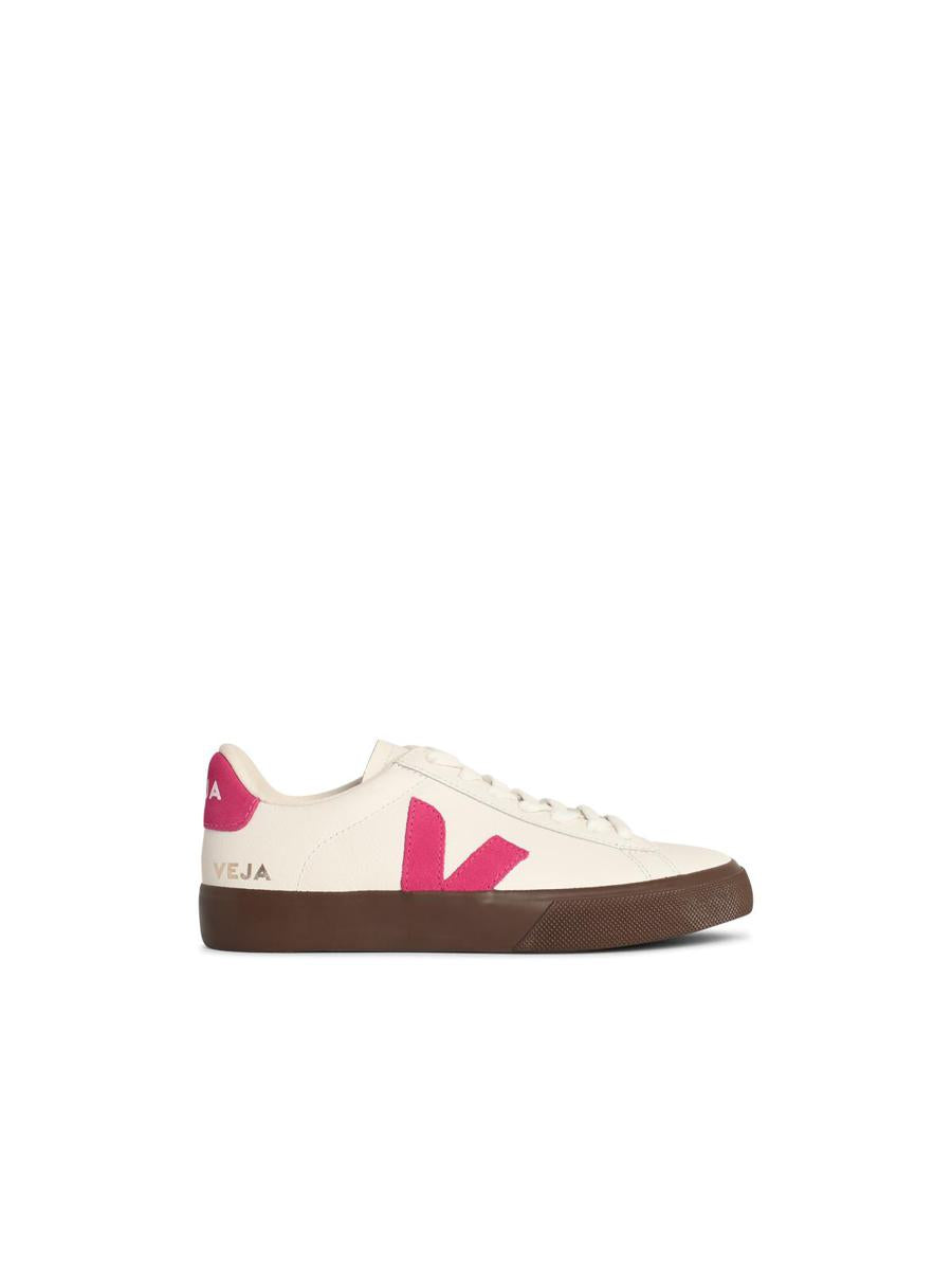 Veja 'Campo' Vita och Fuchsia Lädersneakers