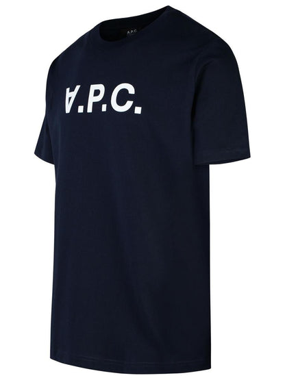 APC Marinblå bomulls-T-shirt