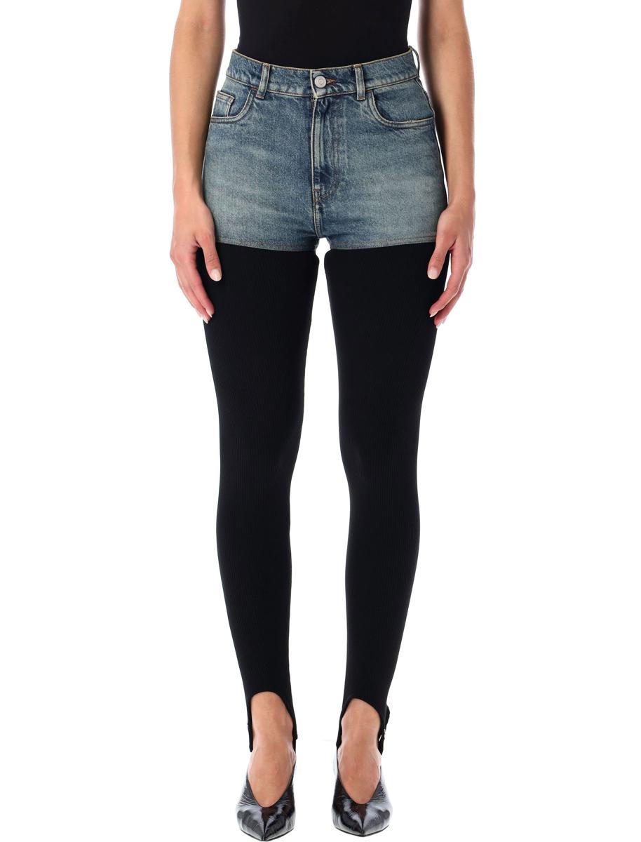 Coperni Hybrid Rib Knit And Denim Trompe-L'Œil byxor