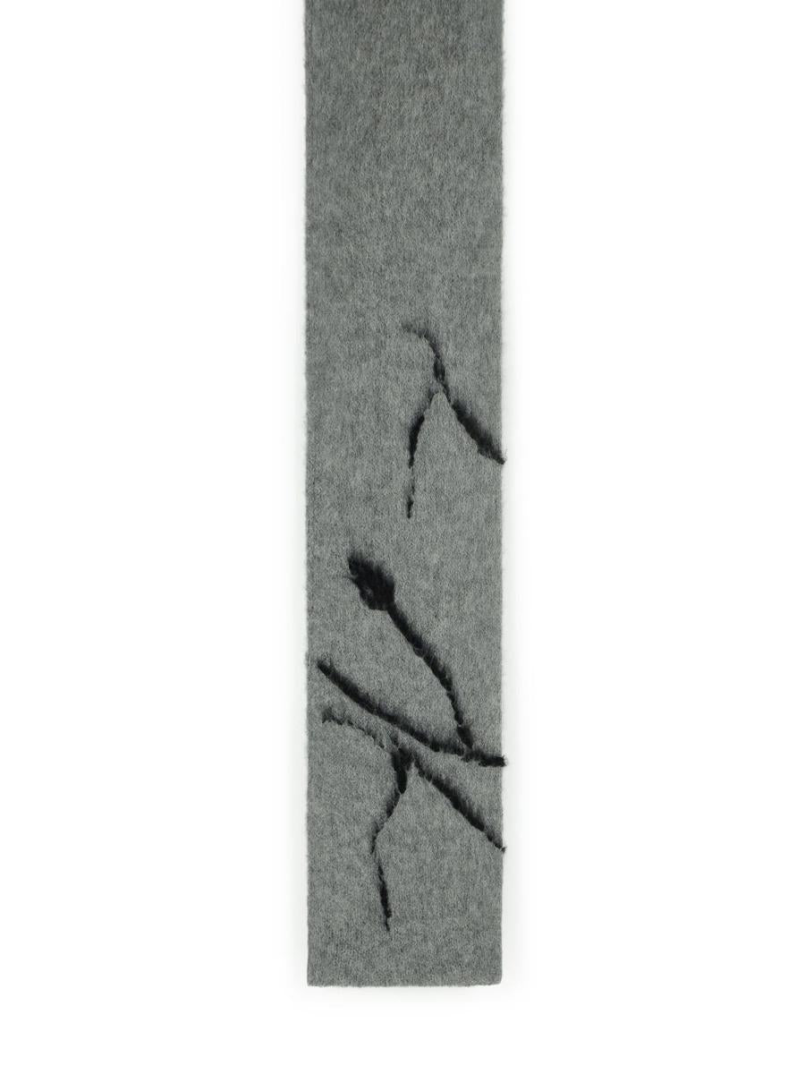 Dries Van Noten 'Mouton' Grey Alpaca Blend Scarf
