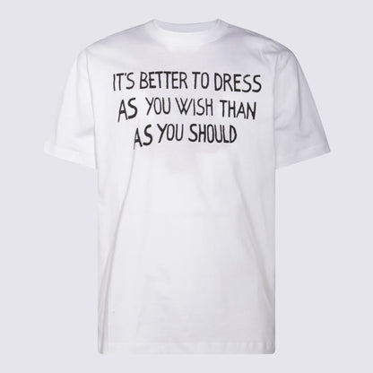Moschino Vit Bomulls-T-shirt