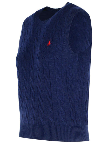 Polo Ralph Lauren Marinblå ull- och kashmirväst