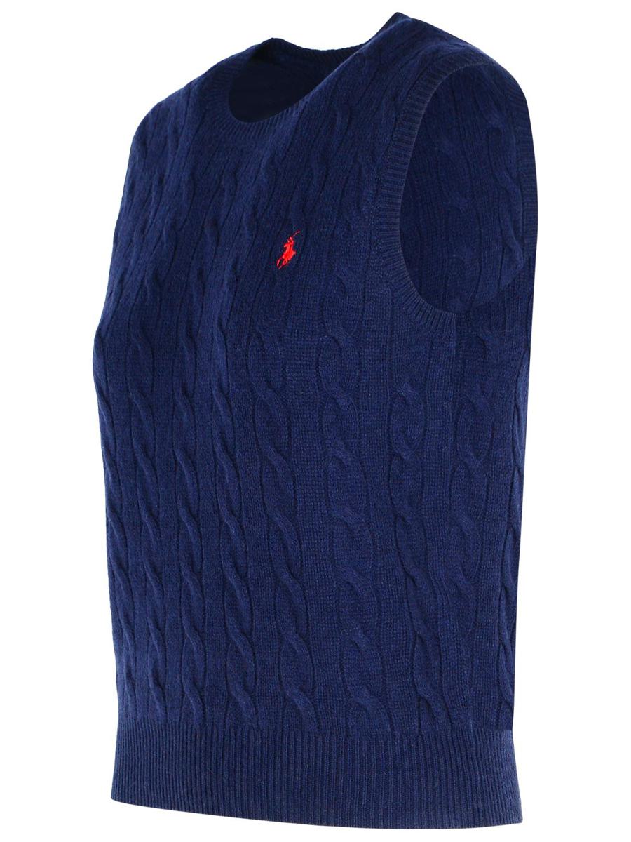 Polo Ralph Lauren Marinblå ull- och kashmirväst