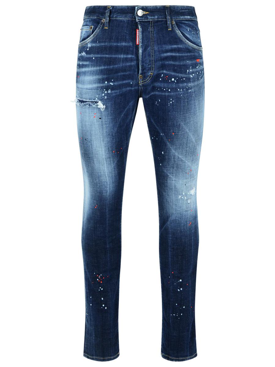 DSQUARED2 'Cool Guy' Mellanblå Tvättade Bomullsdenimjeans