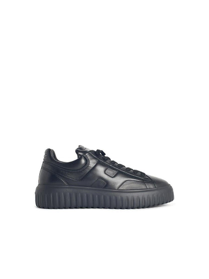 Hogan 'H-Stripes' svarta lädersneakers