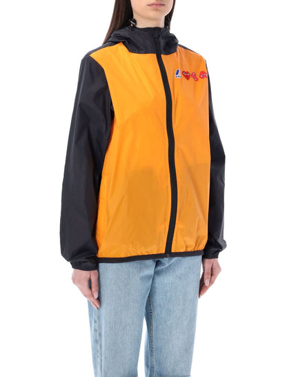 Comme Des Garçons Play Bicolor Vattentät Jacka med Dragkedja och Huva