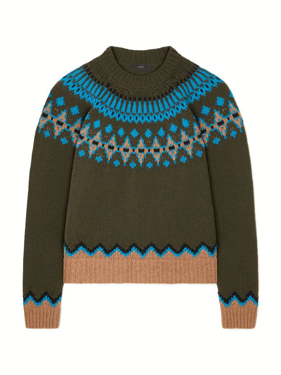 Alanui Sweet Winter Sweater Oliva/Multicolor